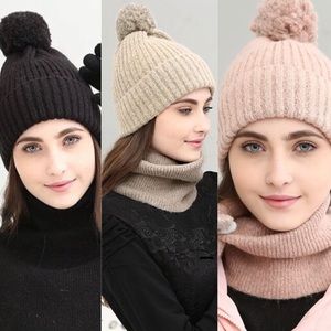 3 Pieces Winter Knitted Hat/Scarf/Gloves Set
